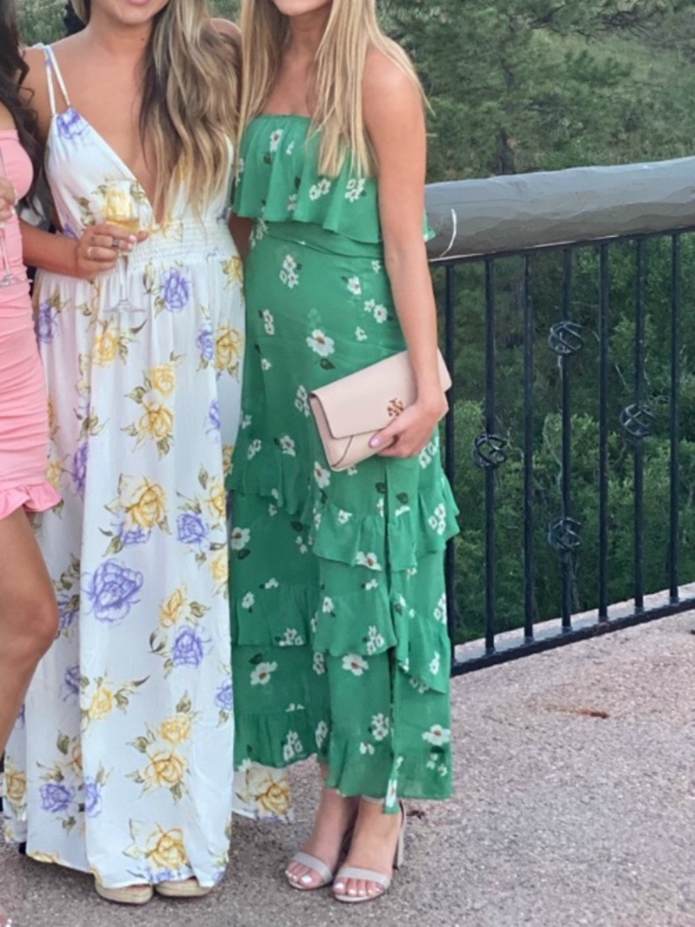 Reformation Indy Green Floral Strapless Midi Dress - Picture 11 of 12